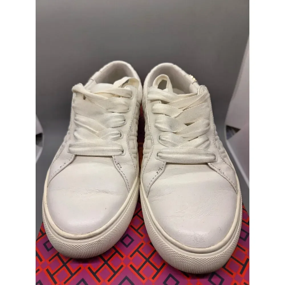 Tory Burch Marion Quilted Leather Sneakers in white Size 6.5M
